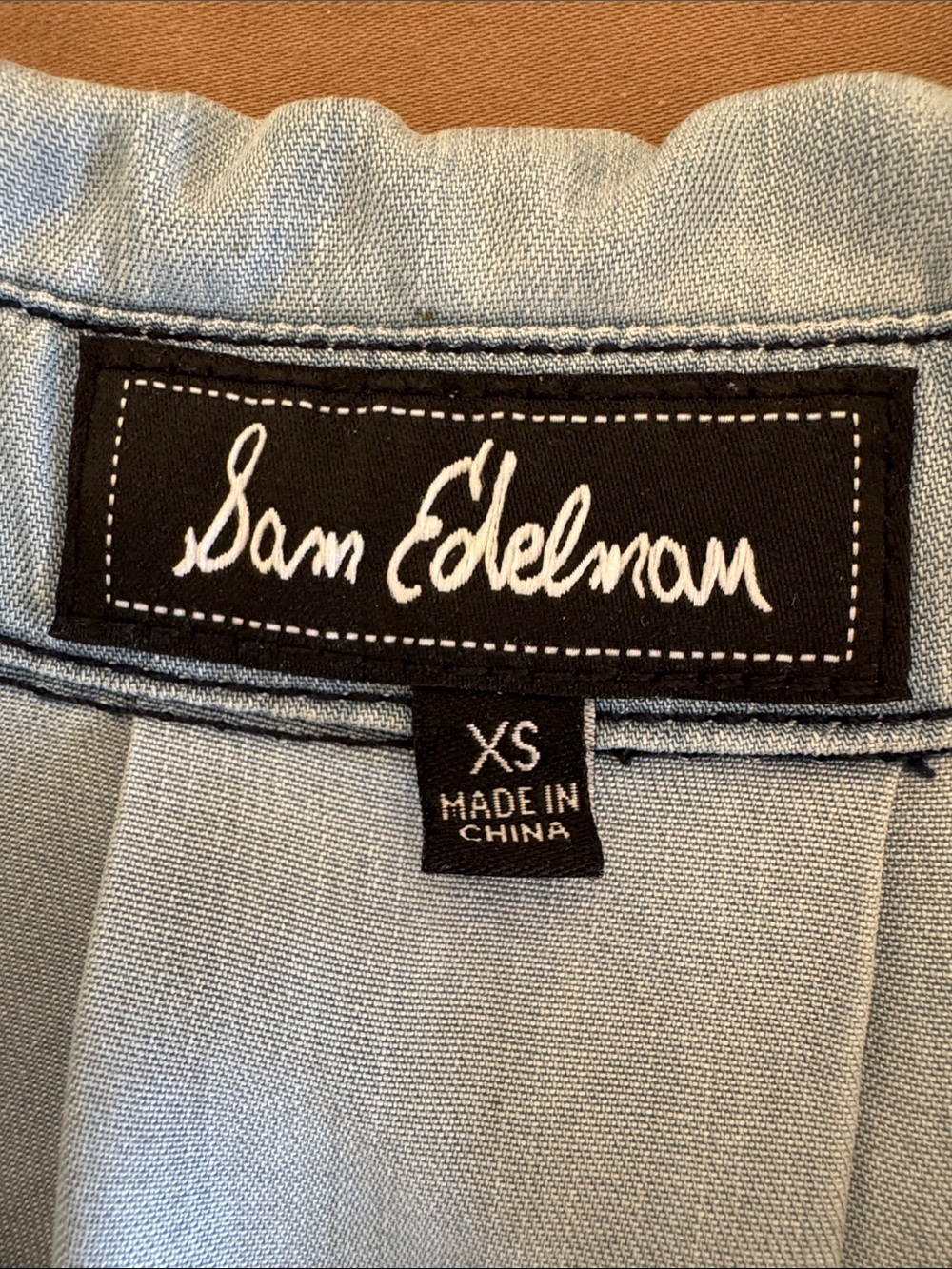 Sam Edelman Light Blue Denim Button-Front Jacket - Picture 4 of 8